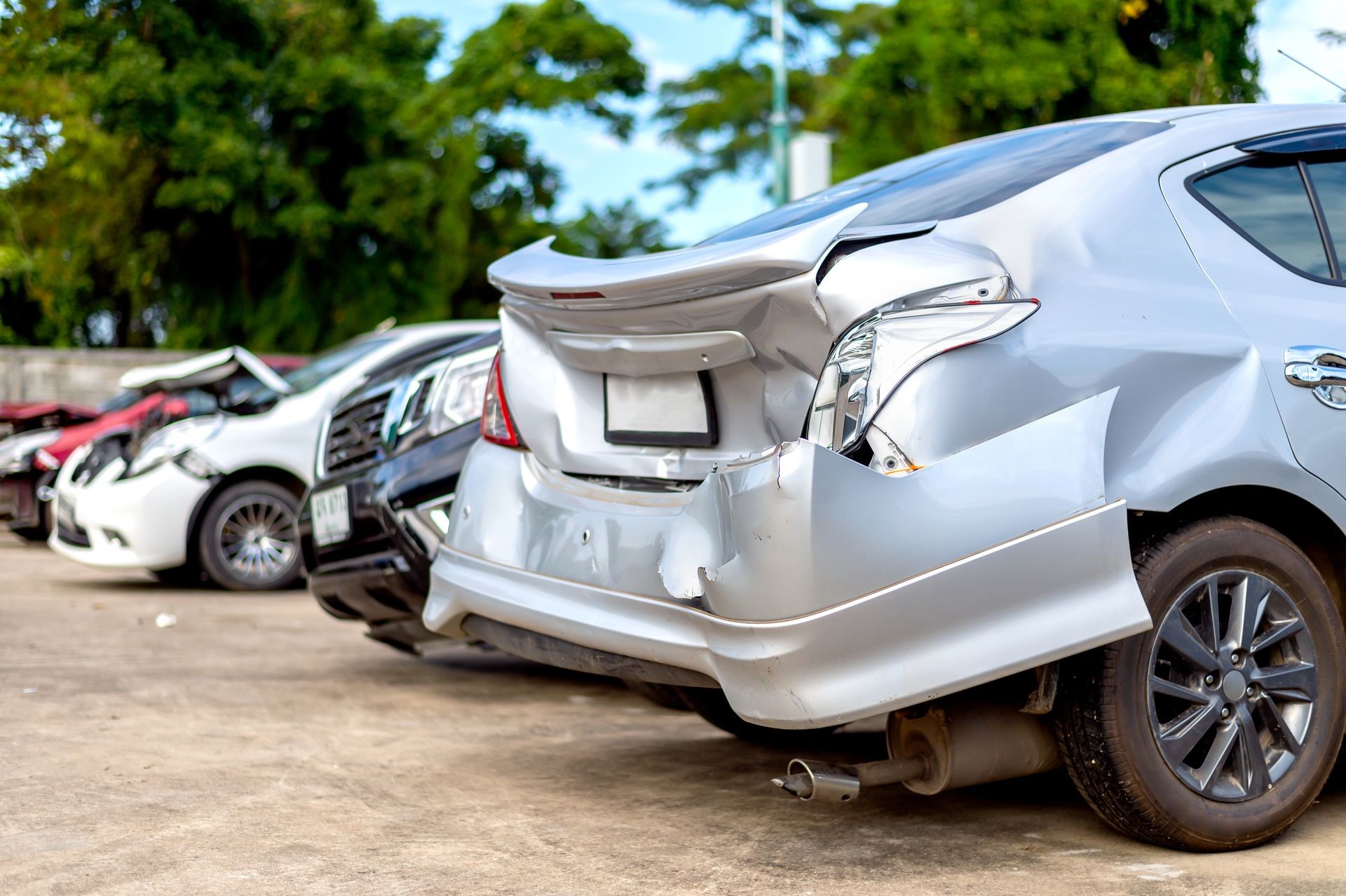 car in repair station and body shop with soft-focus and over light in the background car in repair station and body shop with soft-focus and over light in the background
